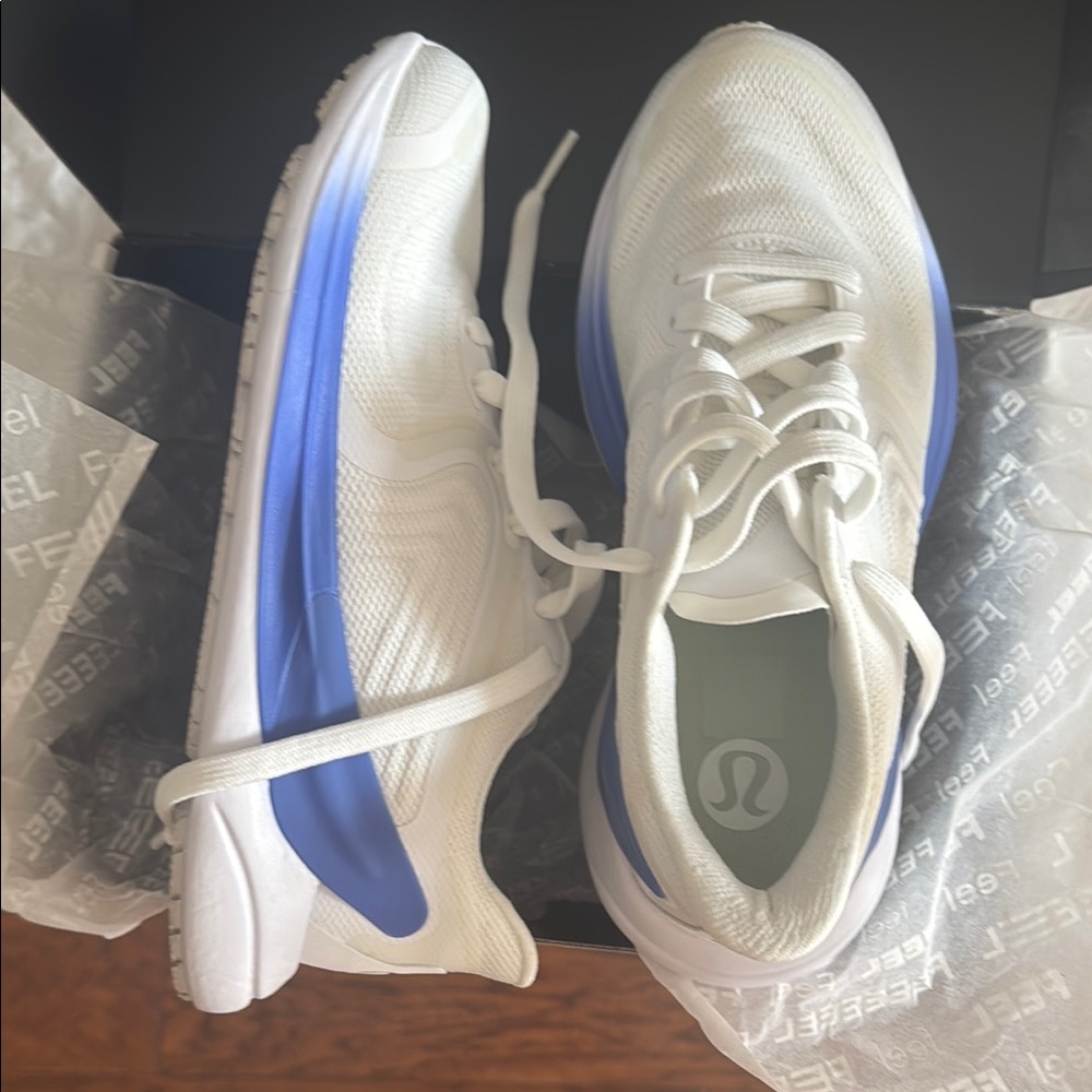 Lululemon Athletica White and Blue Athletic Shoes